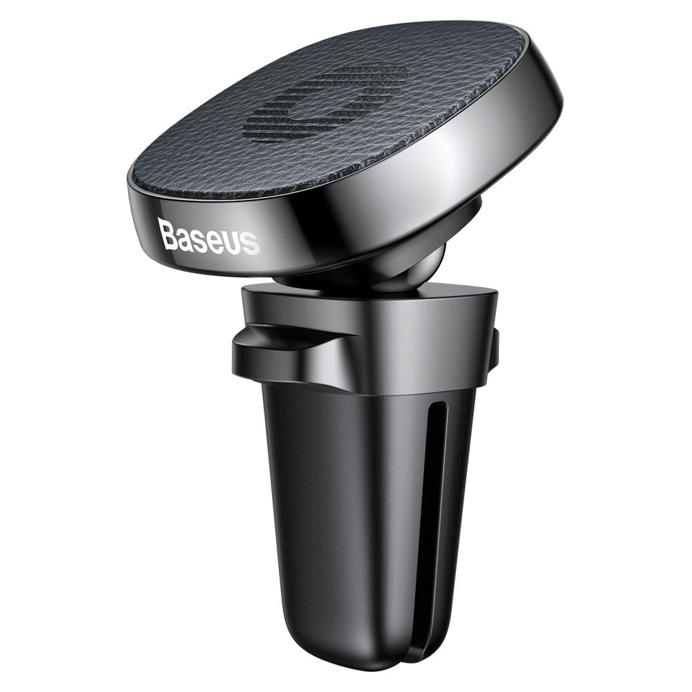 Baseus Privity Pro Air Vent Magnetic Car Mount Holder for Smartphones / iPhones - Μαγνητική Βάση Αυτοκινήτου Αεραγωγού με Δέρμα - Black - SUMQ - PR01