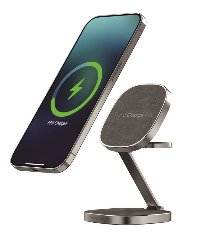 Mobile Origin TravelCharge PRO 3in1 Φορητός Ασύρματος Μαγνητικός Φορτιστής MagSafe - Grey
