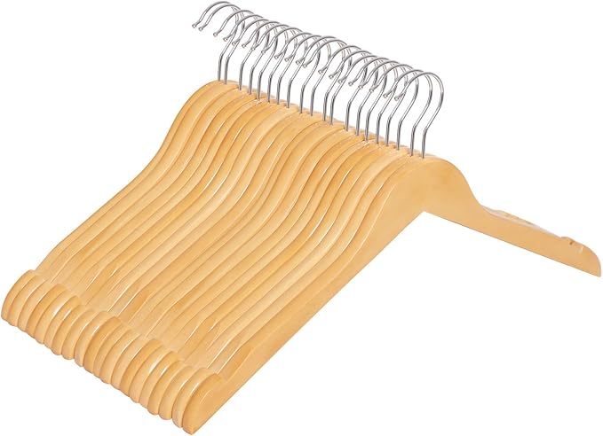 Songmics Σετ με 20 Ξύλινες Κρεμάστρες Ρούχων - Natural - CRW003 - 20