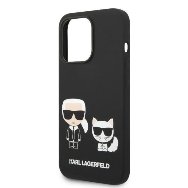 Karl Lagerfeld iPhone 14 Pro Liquid Silicone Karl and Choupette Θήκη Σιλικόνης με MagSafe - Black - KLHMP14LSSKCK