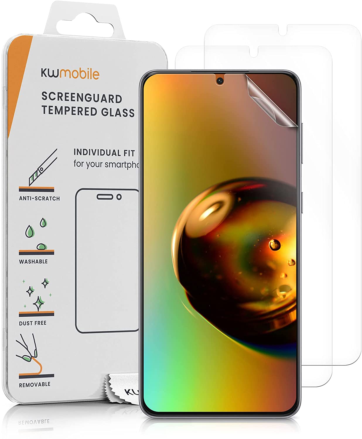 KW Samsung Galaxy S22 Plus - Τρεις Μεμβράνες Προστασίας Οθόνης - Διάφανες - 56760.1