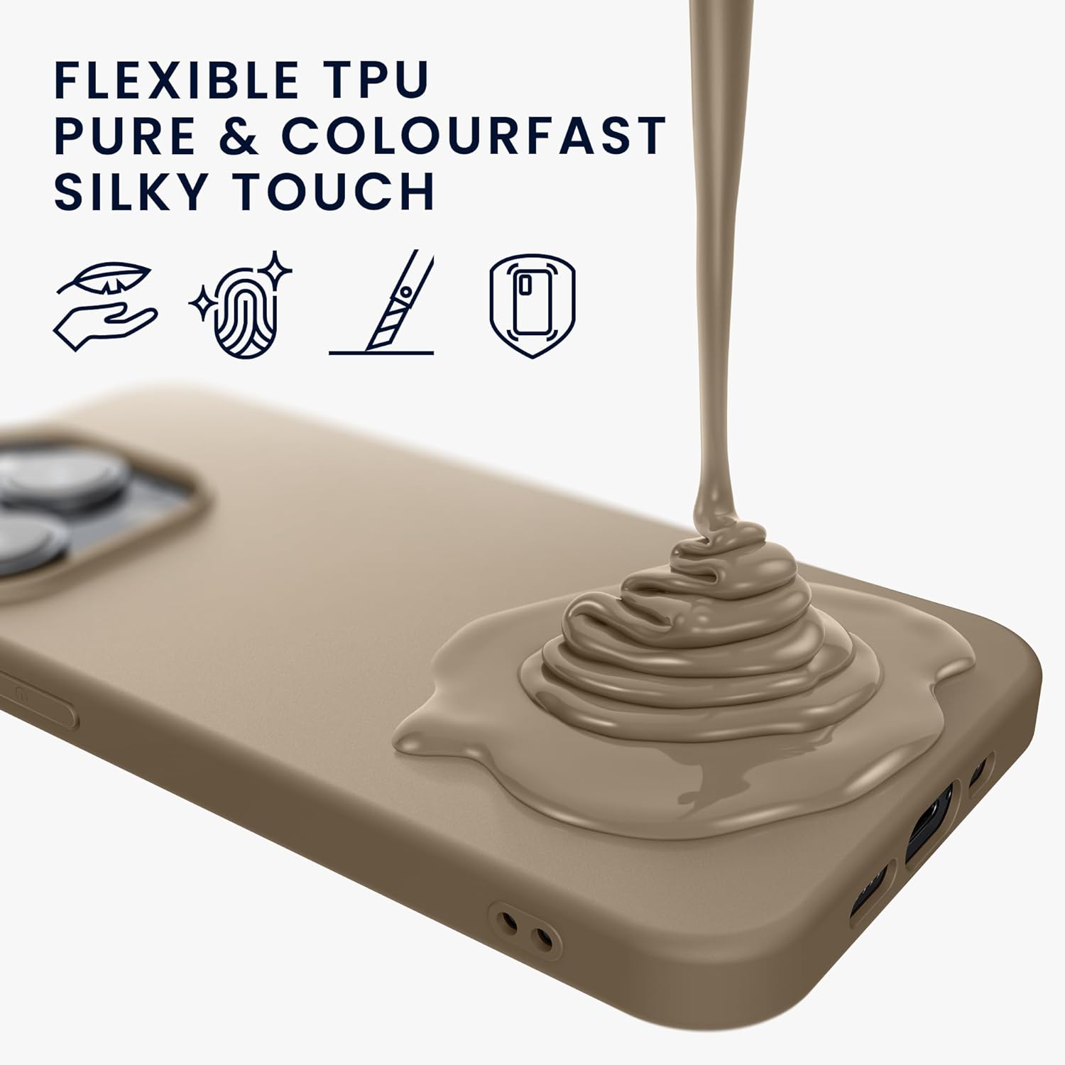 KW iPhone 15 Λεπτή Θήκη Σιλικόνης TPU - Beige Matte - 61957.96
