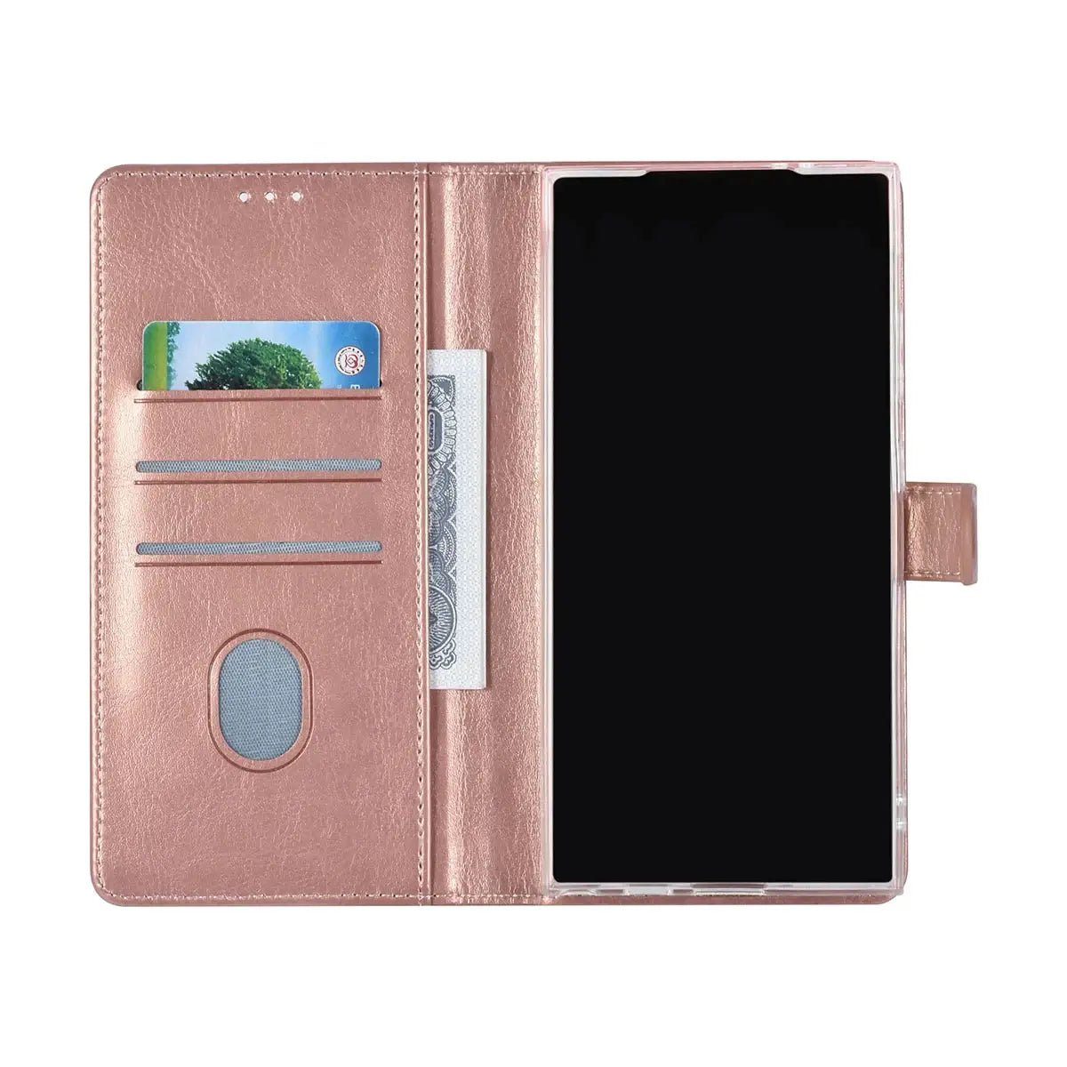 Tuniq Samsung Galaxy S24 Ultra - Θήκη Πορτοφόλι Stand από Δερματίνη - Rose Gold