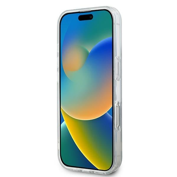 DKNY iPhone 16 Pro Max - Repeat Texture Pattern With Stripe - Σκληρή Θήκη με Πλαίσιο Σιλικόνης - Black
