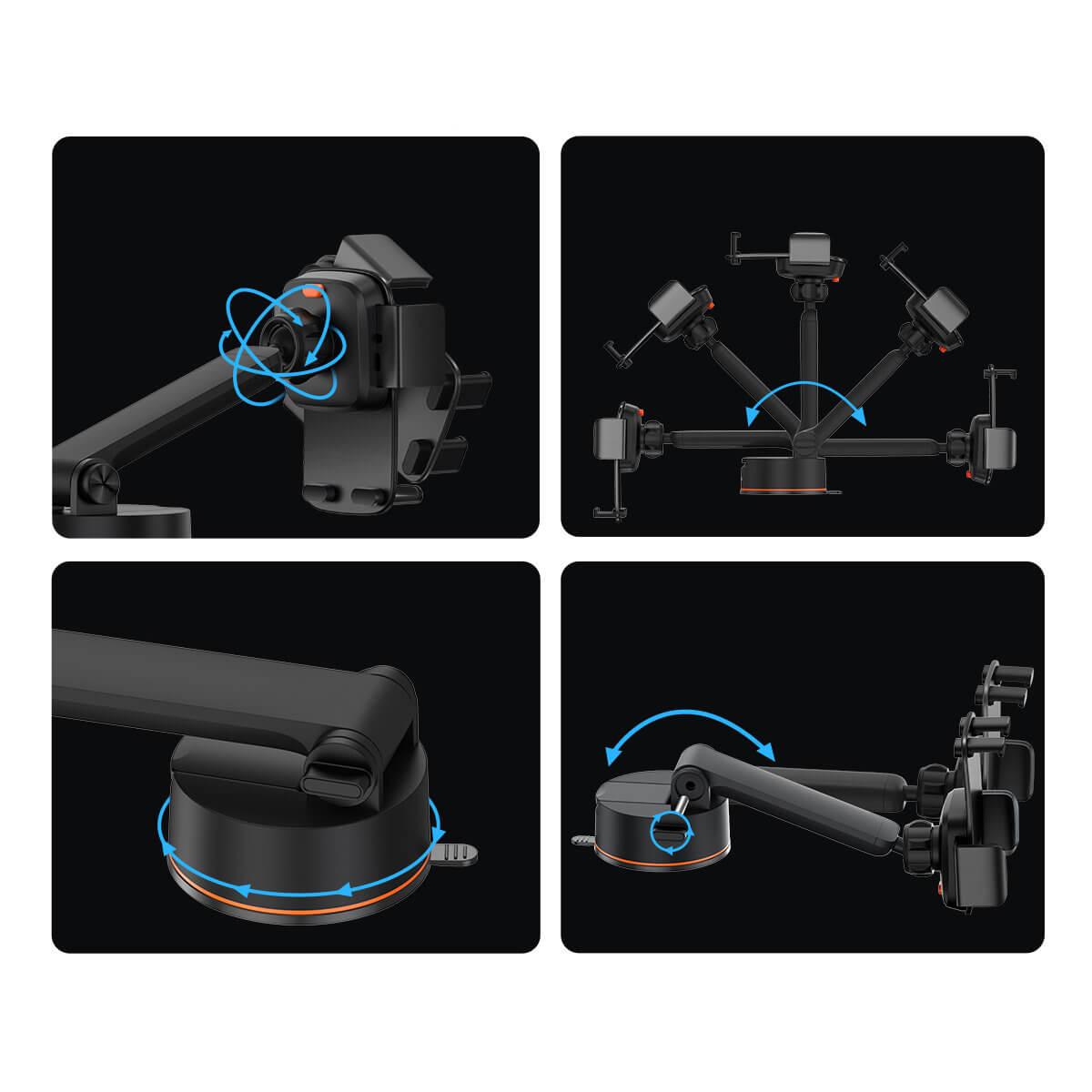 Baseus Easy Control Pro Universal Βάση Κινητού για Ταμπλό και Παρμπρίζ Αυτοκινήτου - Grey - SUYK020014