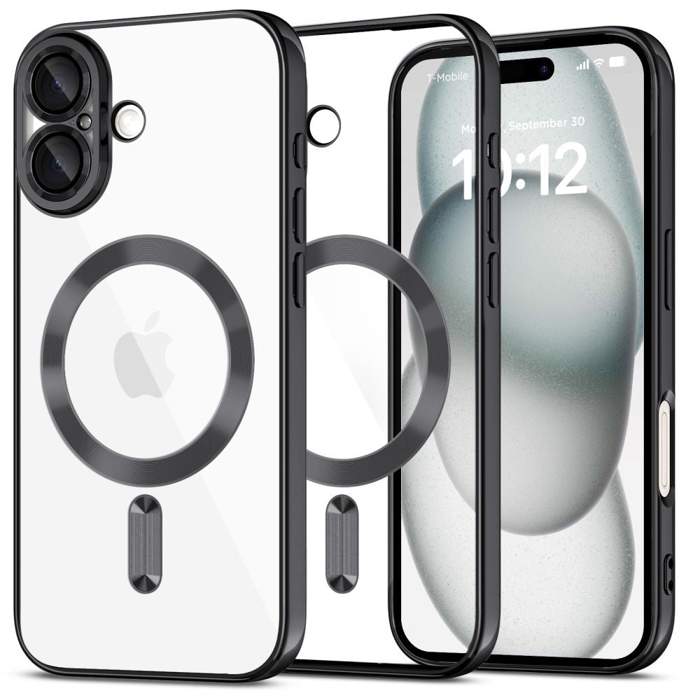 Tech - Protect iPhone 16 MagFlex Θήκη Σιλικόνης TPU με MagSafe - Διάφανη / Shiny Black
