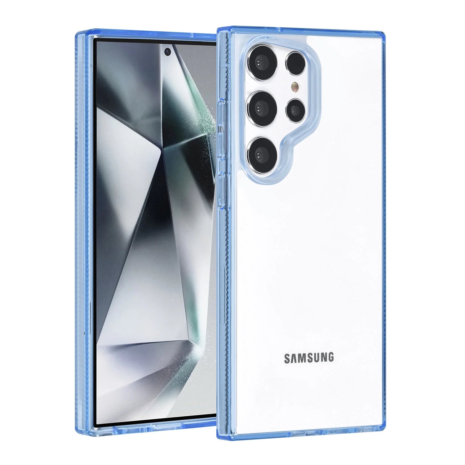Tuniq Samsung Galaxy S24 Ultra - Σκληρή Θήκη με Πλαίσιο Σιλικόνης - Ημιδιάφανο Μπλε / Διάφανο