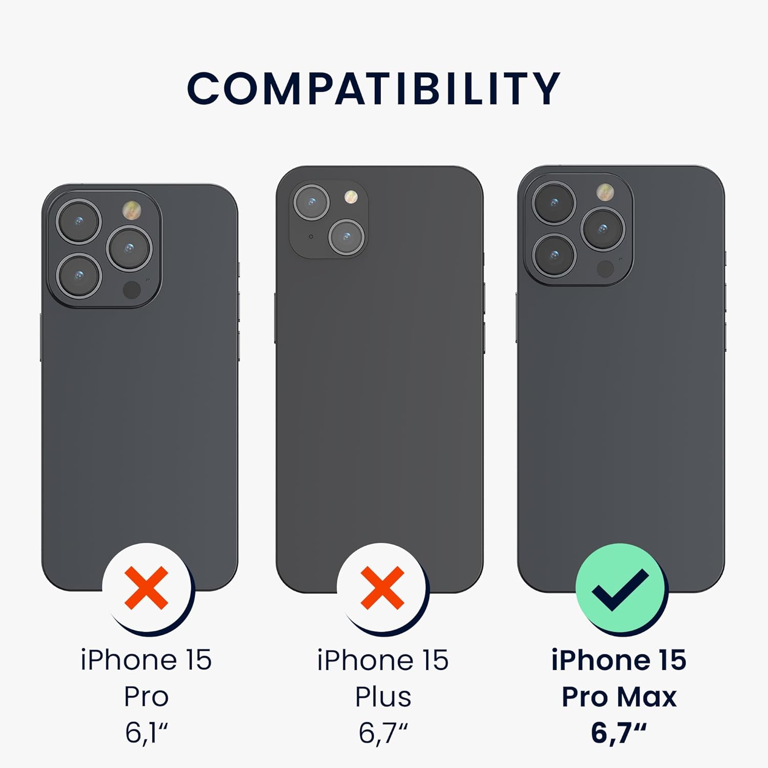 Kalibri iPhone 15 Pro Max - Full Screen Αντιχαρακτικό Γυαλί Οθόνης - 2 Τεμάχια - Διάφανα - 61970.1