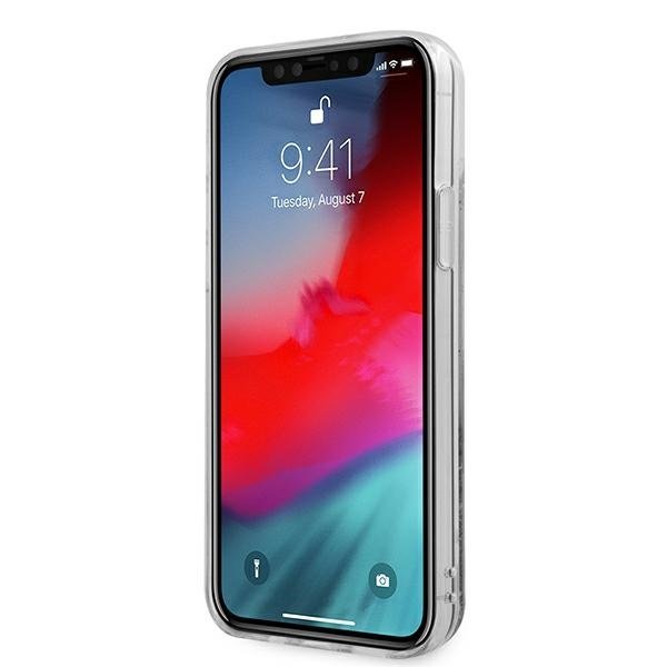 Guess iPhone 12 Pro Max - Glitter Vintage Script Σκληρή Θήκη με Πλαίσιο Σιλικόνης - Silver - GUHCP12LGLVSSI
