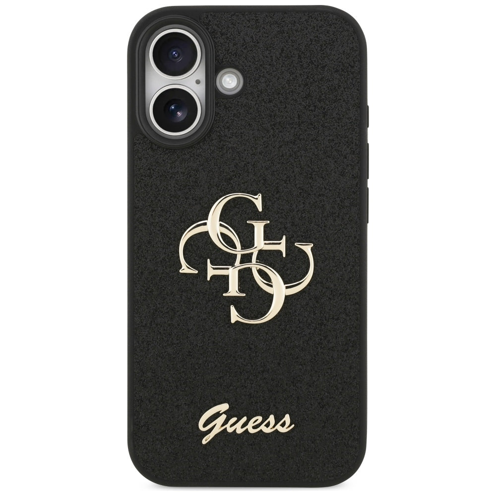Guess iPhone 17 - Fixed Glitter Big 4G - Σκληρή Θήκη με Πλαίσιο Σιλικόνης - Black - GUHCP17SHG4SGK