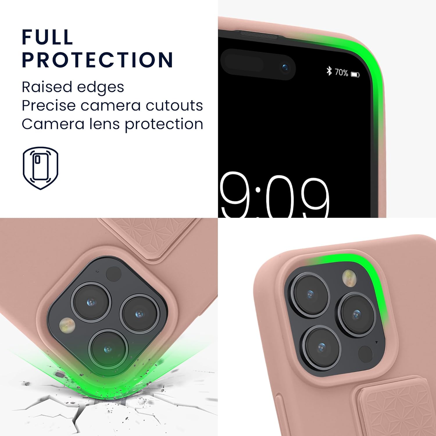 KW iPhone 15 Pro Max Θήκη Σιλικόνης TPU με Finger Holder - Dusky Pink