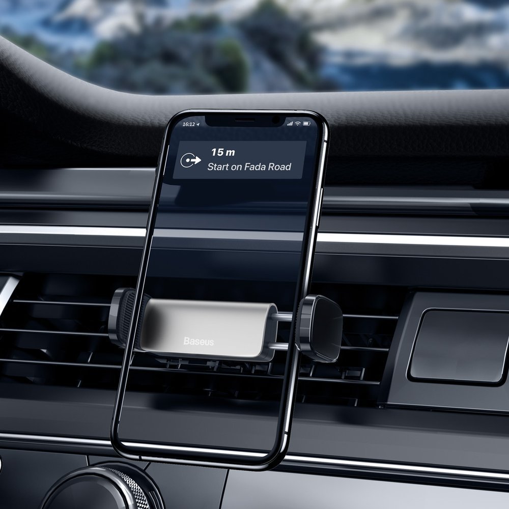 Baseus Steel Cannon Car Air Vent Mobile Holder - Universal Βάση Αυτοκινήτου Αεραγωγού - Silver - SUGP - 0S