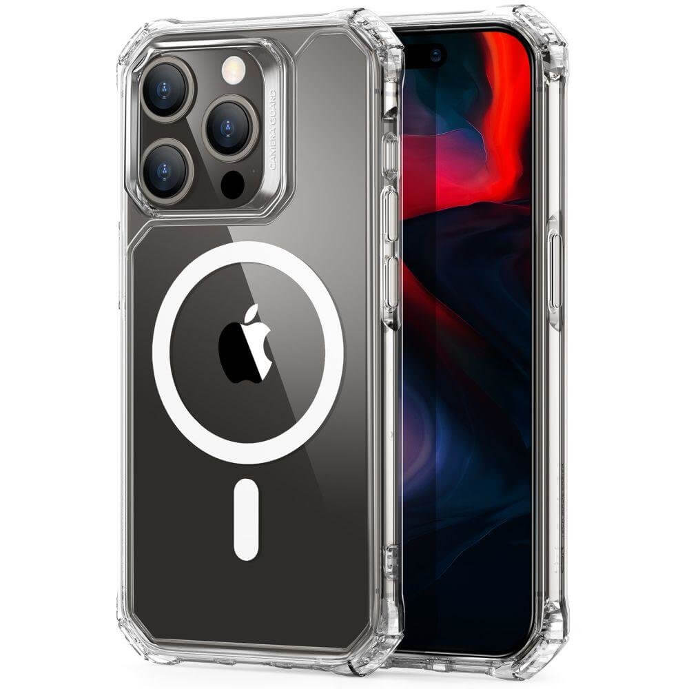 ESR iPhone 15 Pro Max Air Armor Halolock Σκληρή Θήκη με Πλαίσιο Σιλικόνης και MagSafe - Διάφανη