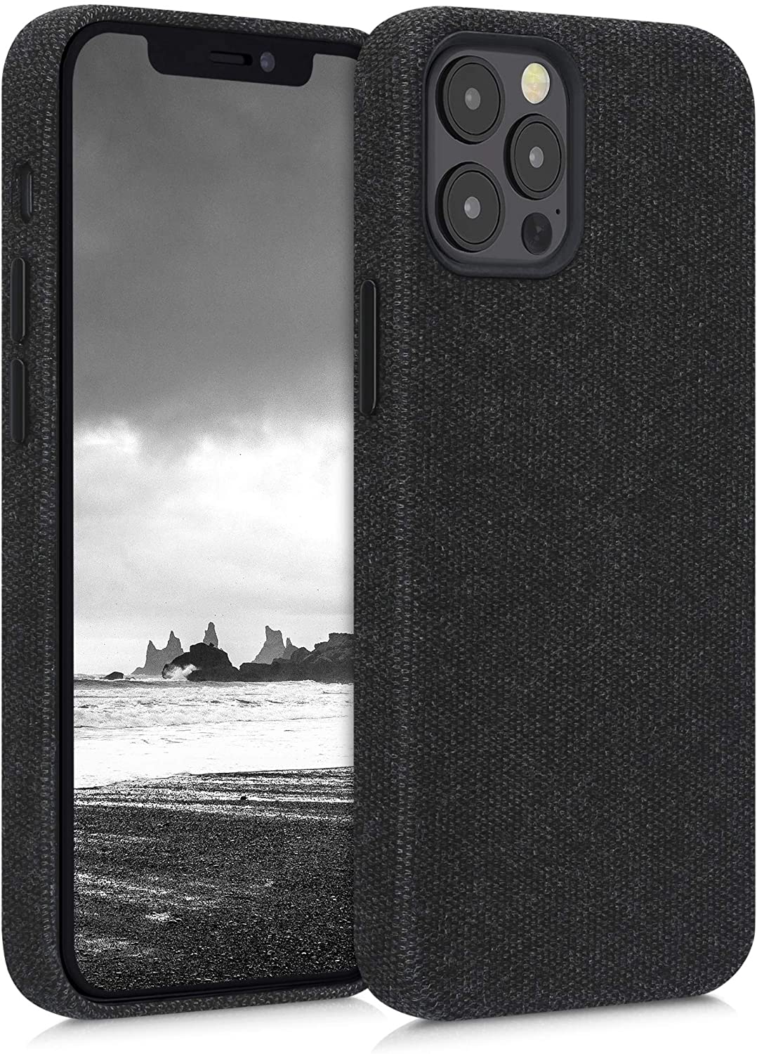 KW iPhone 12 Pro Max Θήκη Σιλικόνης TPU Canvas - Dark Grey - 52744.19