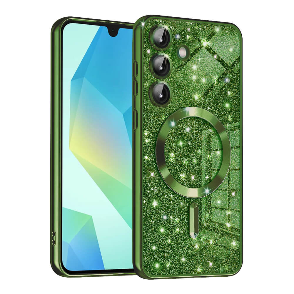 Techsuit Samsung Galaxy A16 4G / A16 5G - Luxury Glitter MagSafe - Θήκη Σιλικόνης - Deep Green