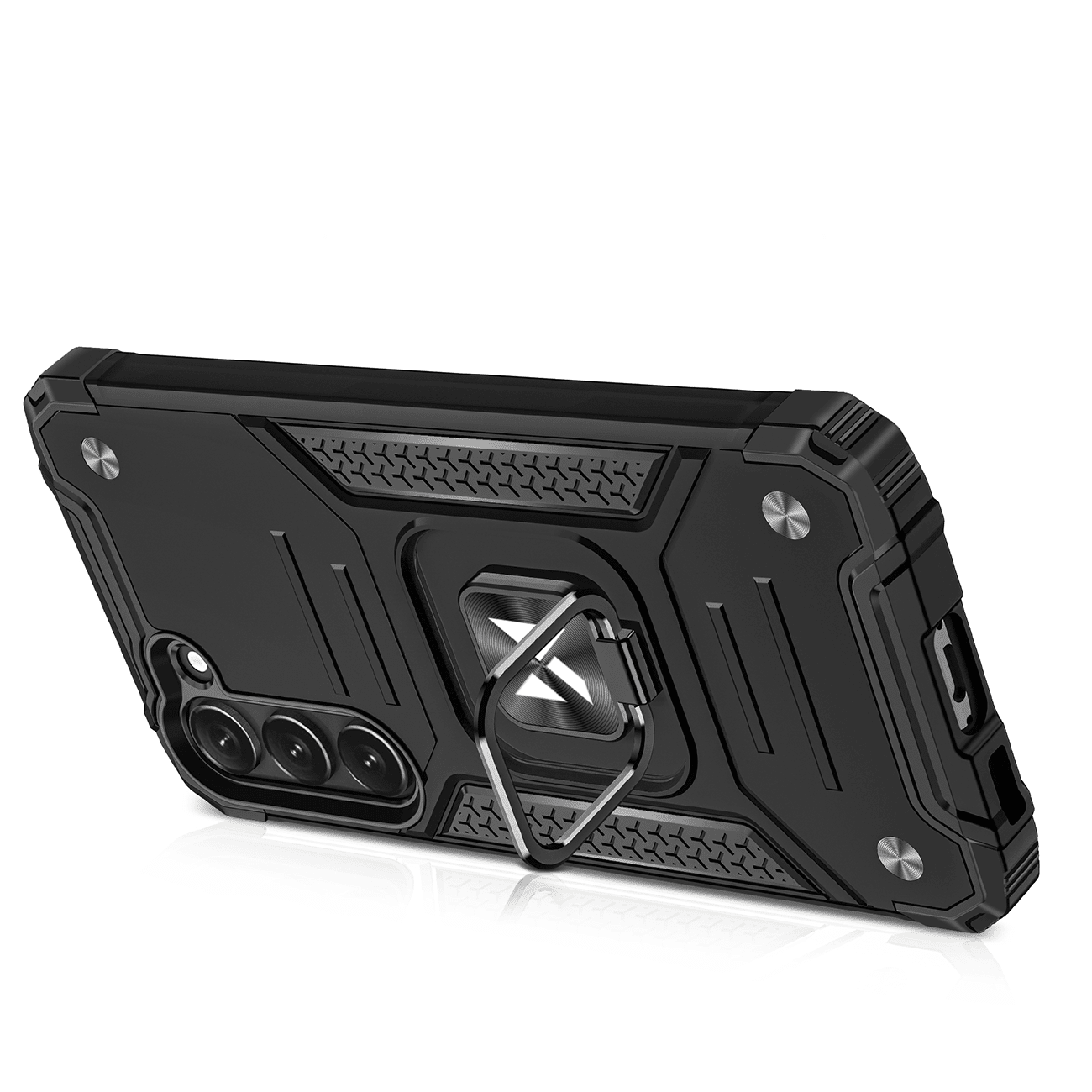 Wozinsky Samsung Galaxy S23 Ring Armor Σκληρή Θήκη με Πλαίσιο Σιλικόνης και Δαχτυλίδι Συγκράτησης - Black