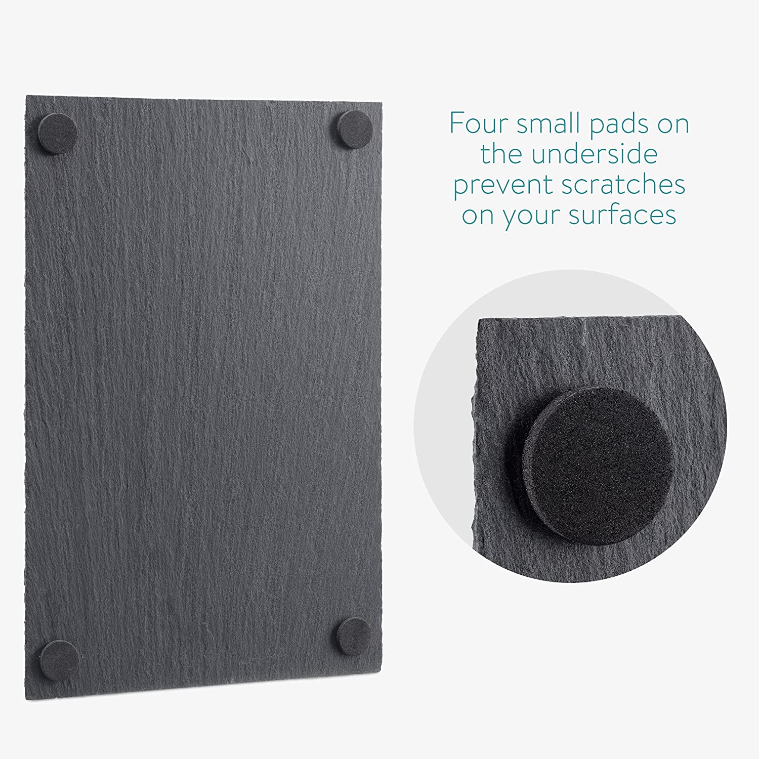 Navaris Σετ με 4 Ορθογώνιους Δίσκους Σερβιρίσματος από Σχιστόλιθο - Anthracite - 47683.04.02