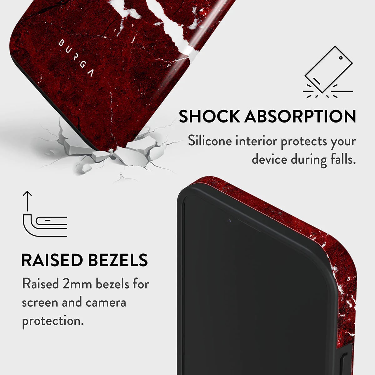 Burga iPhone 14 Fashion Tough Σκληρή Θήκη - Iconic Red Ruby