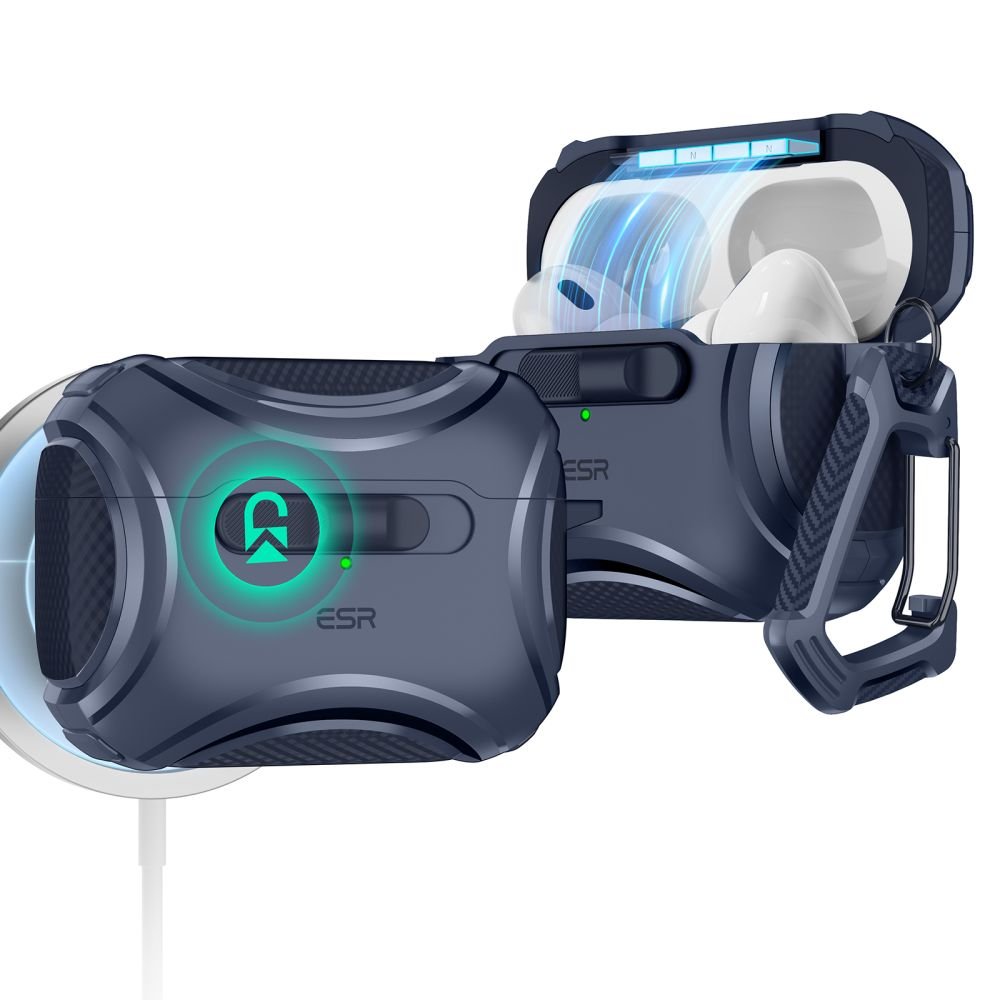 ESR AirPods Pro 1 / 2 Θήκη από Σκληρό Πλαστικό με MagSafe - Cyber Armor Flicklock - Blue
