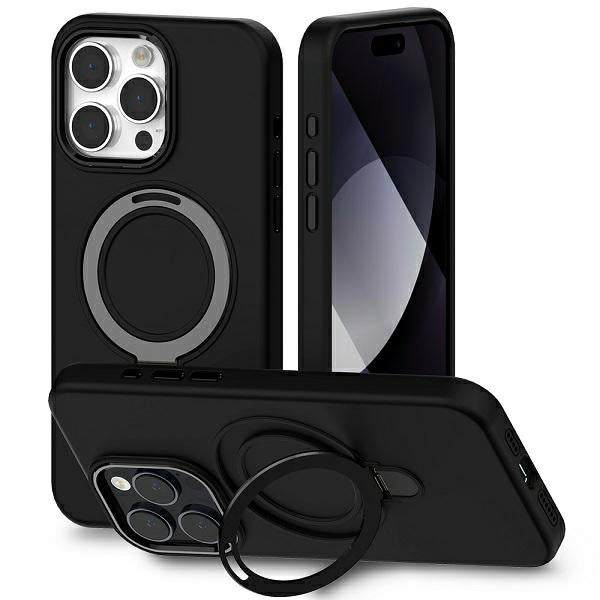Mercury iPhone 15 Pro Max MagSafe Stand Silicone Θήκη Σιλικόνης με MagSafe και Stand - Black