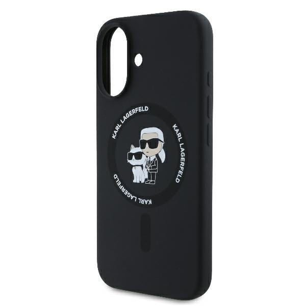 Karl Lagerfeld iPhone 16 Plus - Silicone KC Heads Ring MagSafe - Θήκη Σιλικόνης με MagSafe - Black - KLHMP16MSCMKCRHK