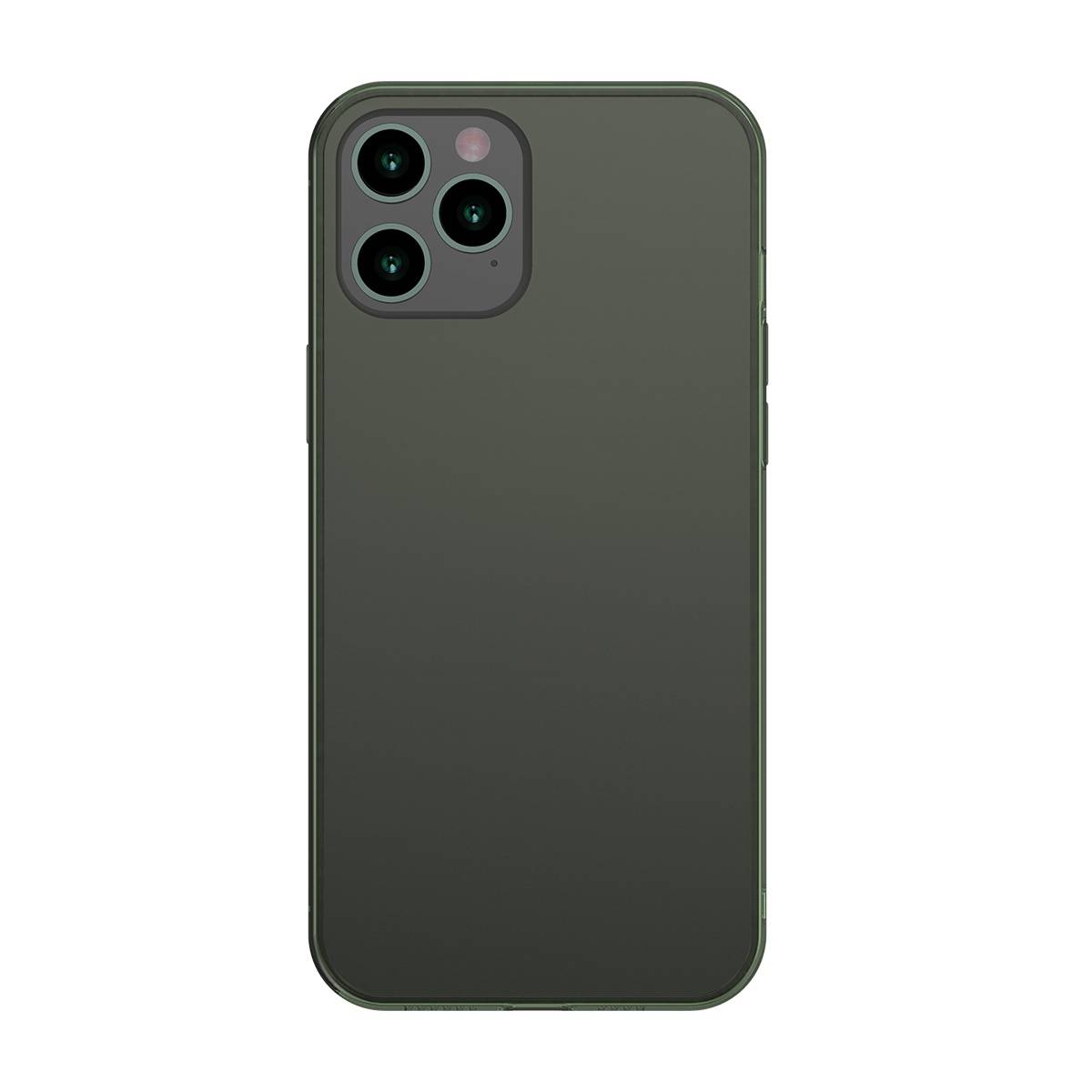 Baseus iPhone 12 Pro Max Frosted Glass Θήκη με Πλαίσιο Σιλικόνης και Όψη Γυαλιού Tempered Glass - Green - WIAPIPH67N - WS06