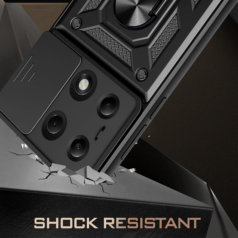 Techsuit Samsung Galaxy A36 5G - CamShield - Σκληρή Θήκη με Προστασία Καμερών και Δαχτυλίδι Συγκράτησης - Black