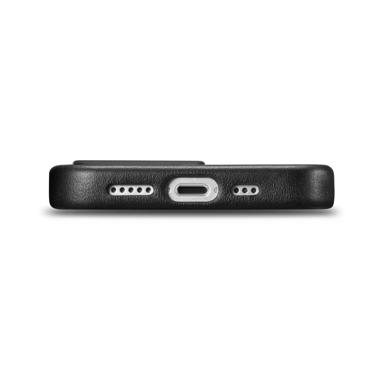 iCarer iPhone 14 Pro Max Cowhide Leather Θήκη από Γνήσιο Δέρμα με MagSafe - Black