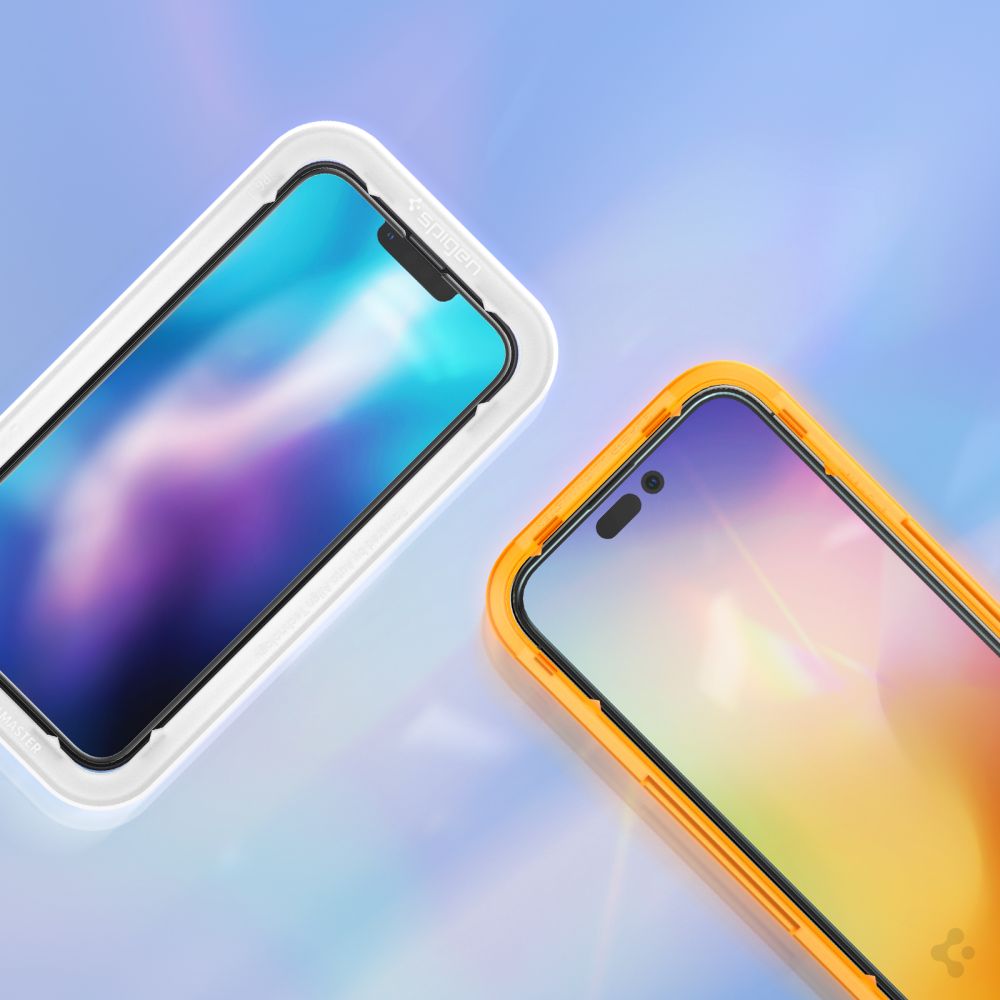 Spigen iPhone 14 Pro FC AlignMaster 2.5D Full Screen Case Friendly Tempered Glass Αντιχαρακτικό Γυαλί Οθόνης 9H - 2 Τεμάχια - Black