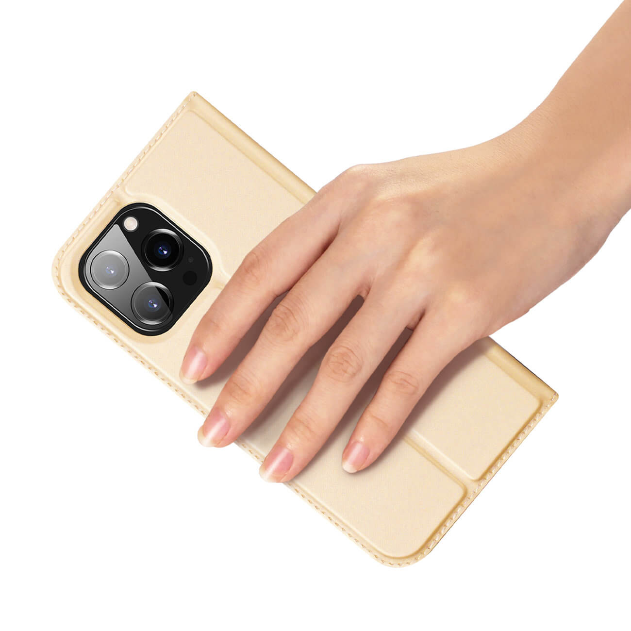 Dux Ducis iPhone 14 Pro Flip Stand Case Θήκη Βιβλίο - Gold