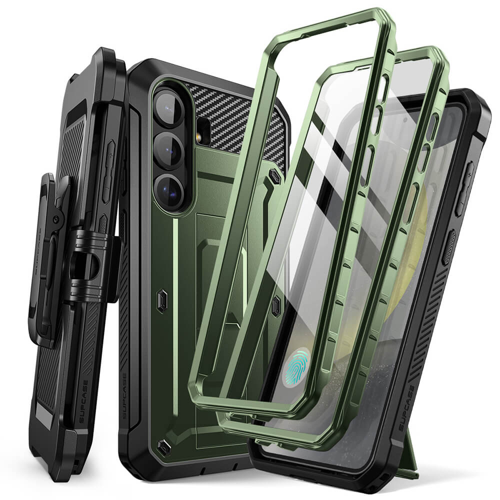 Supcase Samsung Galaxy S25 Plus Unicorn Beetle Pro Σκληρή Θήκη με Προστασία Οθόνης και Stand - Dark Green