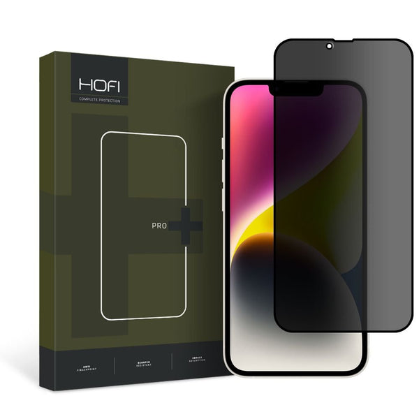 Hofi iPhone 13 / iPhone 13 Pro / iPhone 14 Anti Spy Glass Pro+ 0.3mm 2.5D 9H Full Screen Tempered Glass Αντιχαρακτικό Γυαλί Οθόνης - Privacy - Black