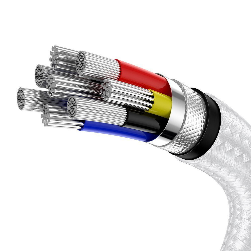 Baseus Cafule Series Metal Cable Type - C 5A PD 100W - Καλώδιο Γρήγορης Φόρτισης Type - C to Type - C 2M - White - CATJK - D02