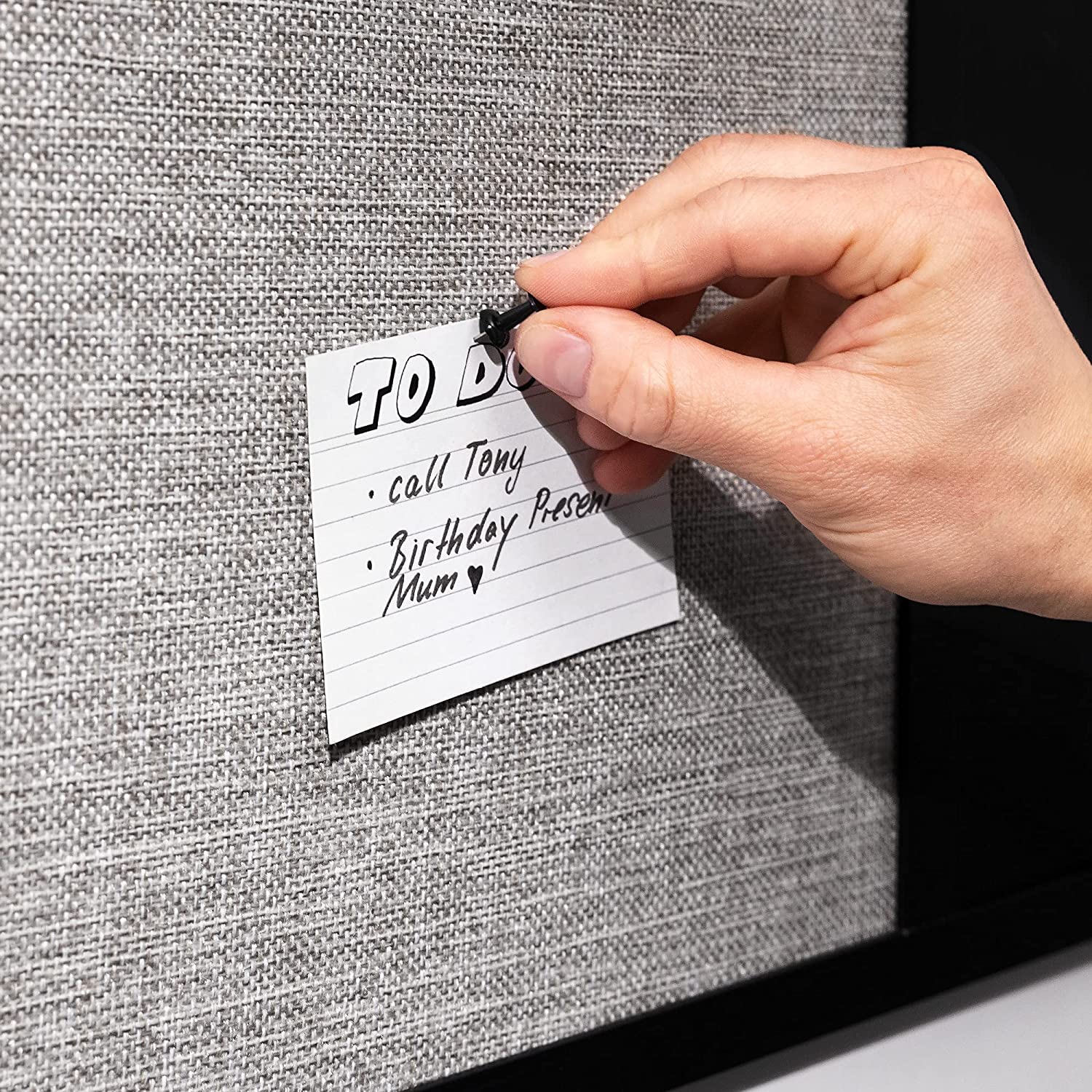 Navaris Combo Board with Chalk and Fabric Boards - Διπλός Πίνακας Ανακοινώσεων με Μαγνητικό Μαυροπίνακα και Πίνακα από Ύφασμα - Black / Beige - 51755.6.11