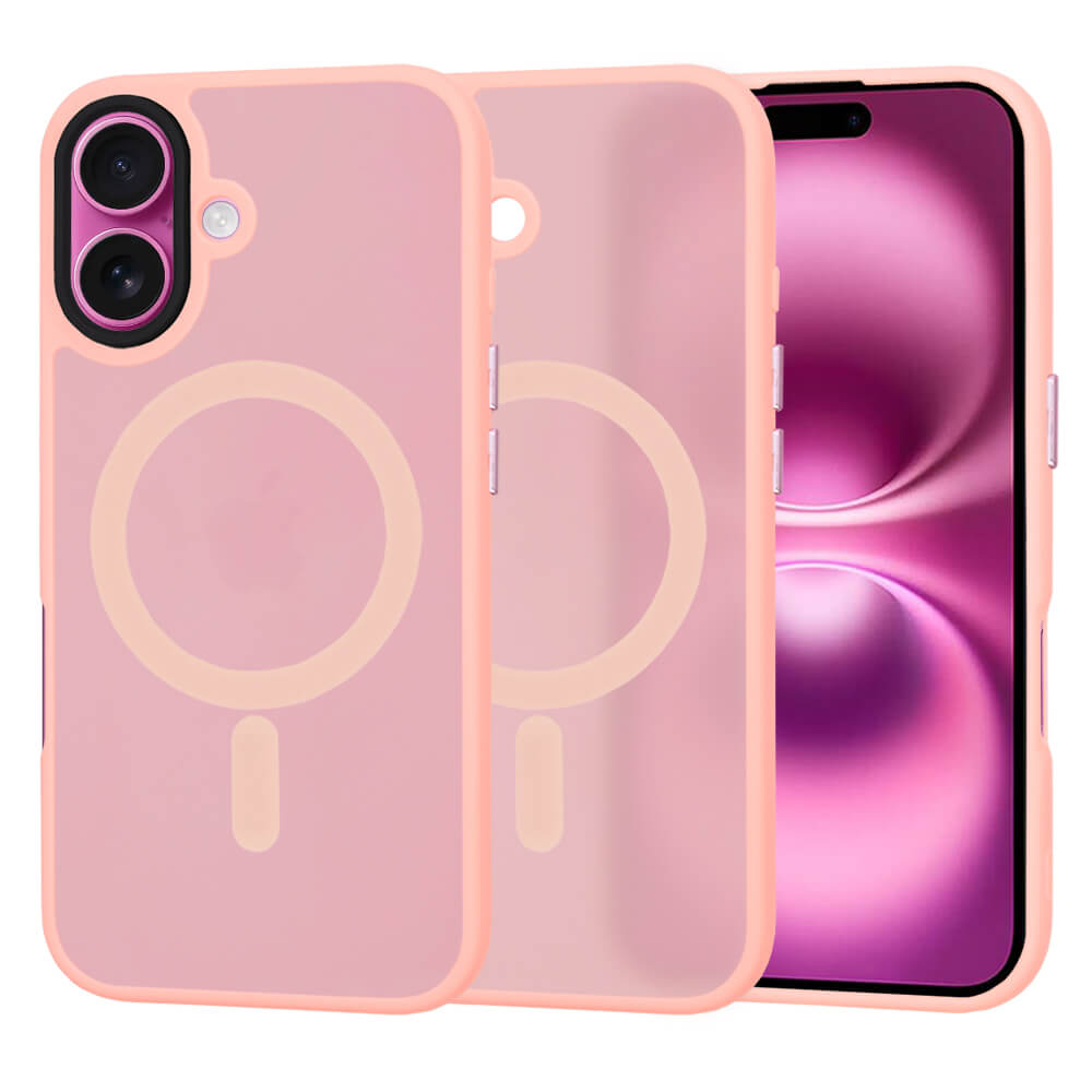 Techsuit iPhone 16 Plus - HaloFrost Series MagSafe - Σκληρή Θήκη με Πλαίσιο Σιλικόνης - Pink