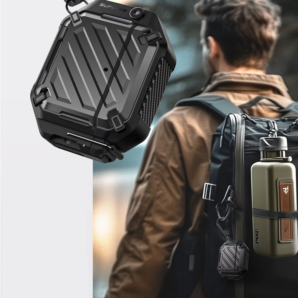 Supcase AirPods 4 Θήκη από Σκληρό Πλαστικό και Σιλικόνη - Unicorn Beetle - Black