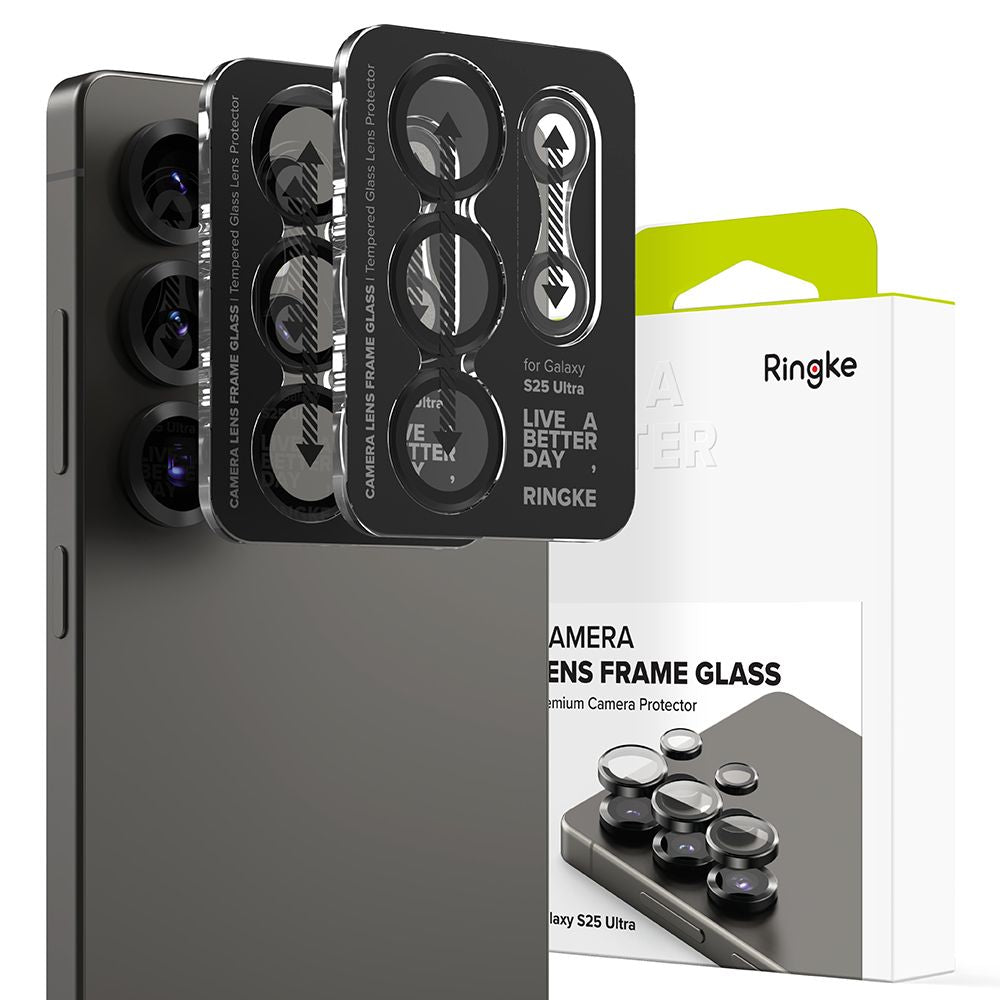 Ringke Samsung Galaxy S25 Ultra Lens Frame Glass Αντιχαρακτικό Γυαλί για την Κάμερα - 2 Τεμάχια - Black