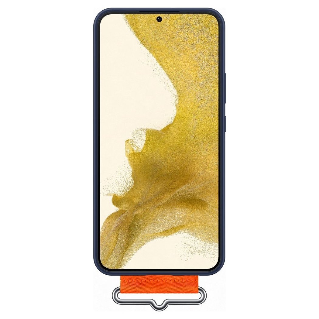 Samsung Silicone Strap Cover Samsung Galaxy S22 Plus Θήκη Σιλικόνης - Navy Blue / Orange - EF - GS906TNEGWW