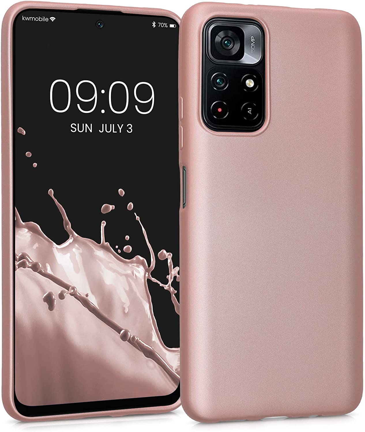 KW Xiaomi Poco M4 Pro 5G / Redmi Note 11S 5G Θήκη Σιλικόνης TPU - Metallic Rose Gold - 56932.31