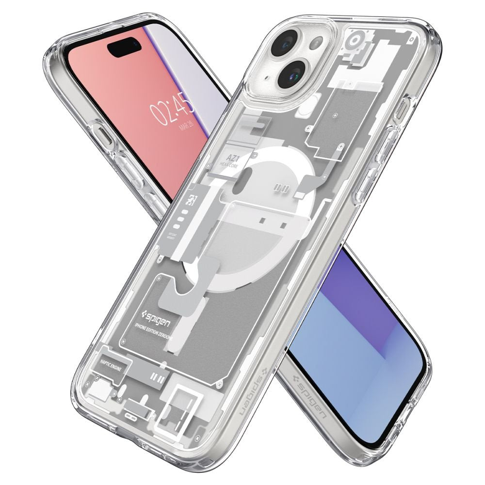 Spigen iPhone 15 Plus Ultra Hybrid Mag Σκληρή Θήκη με Πλαίσιο Σιλικόνης Και MagSafe - Zero One White