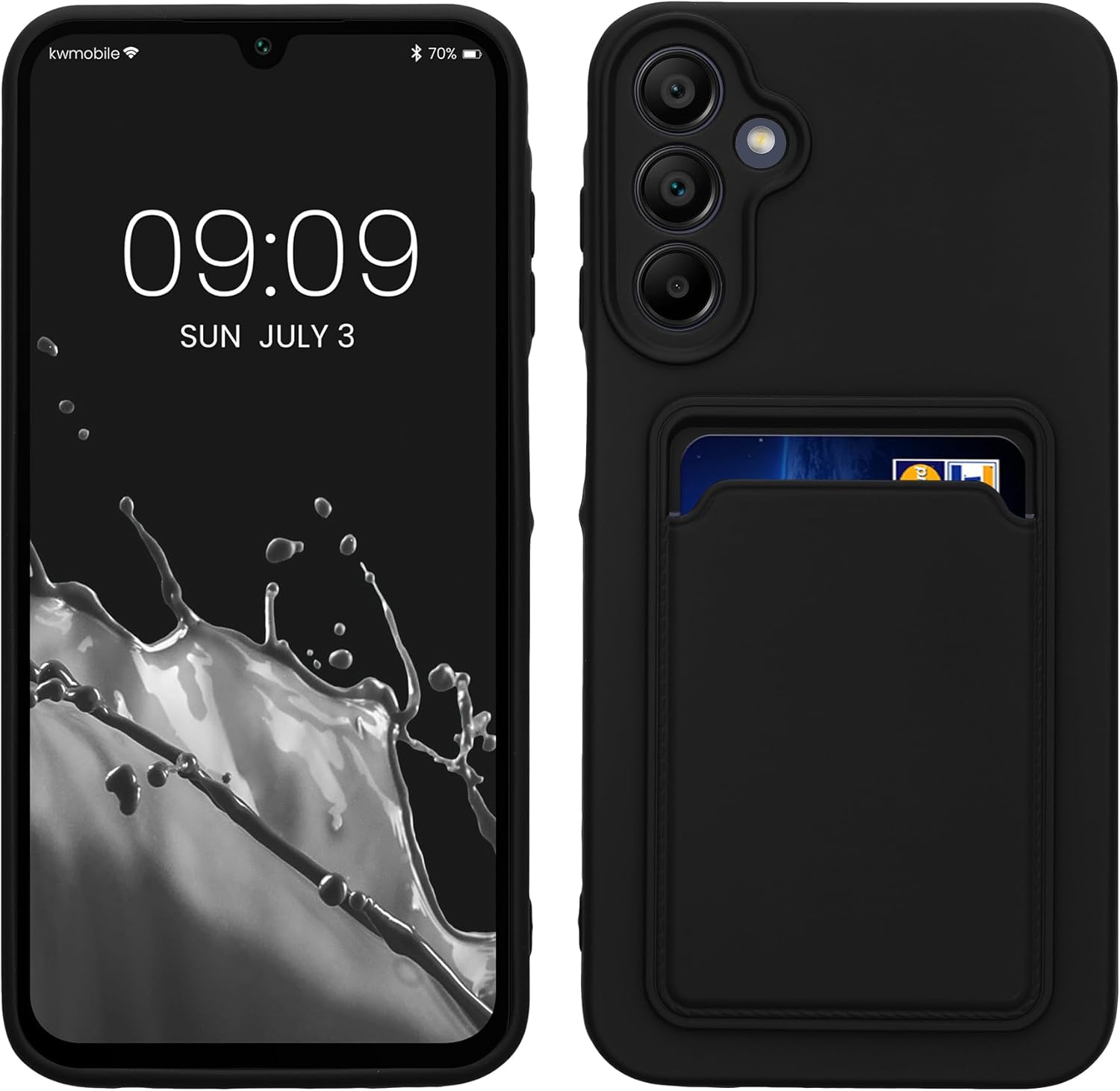 KW Samsung Galaxy A15 4G / A15 5G Θήκη Σιλικόνης TPU με Υποδοχή για Κάρτα - Black