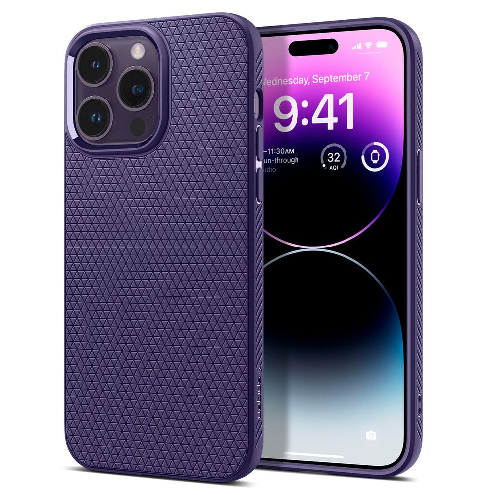 Spigen iPhone 14 Pro Max Liquid Air Θήκη Σιλικόνης - Deep Purple