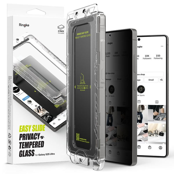 Ringke Samsung Galaxy S25 Ultra Easy Slide 2.5D 9H Privacy Αντιχαρακτικό Γυαλί Οθόνης - 2 Τεμάχια - Privacy