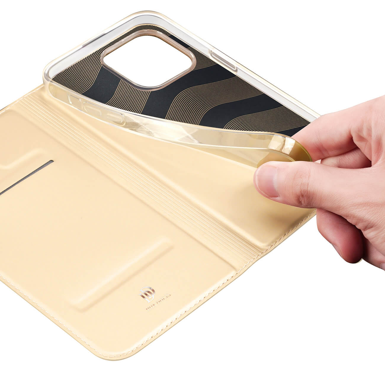 Dux Ducis iPhone 14 Pro Max Flip Stand Case Θήκη Βιβλίο - Gold
