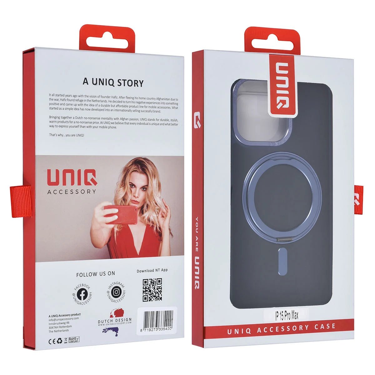 Tuniq iPhone 15 Pro Max - Σκληρή MagSafe Θήκη με Περιστρεφόμενο Δαχτυλίδι Συγκράτησης - Μπλε