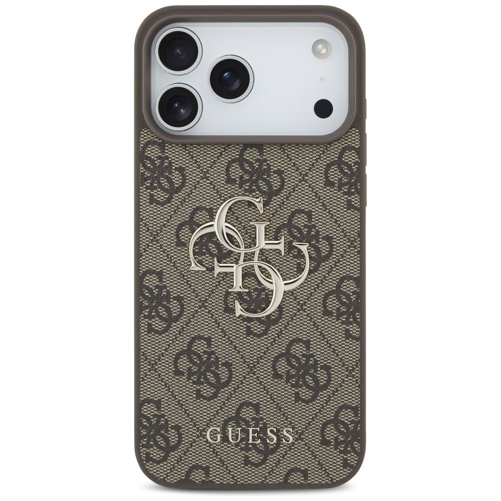 Guess iPhone 17 Pro Max - 4G Big Logo - Σκληρή Θήκη με Πλαίσιο Σιλικόνης και Επένδυση Συνθετικού Δέρματος - Brown - GUHCP17X4GMGBR