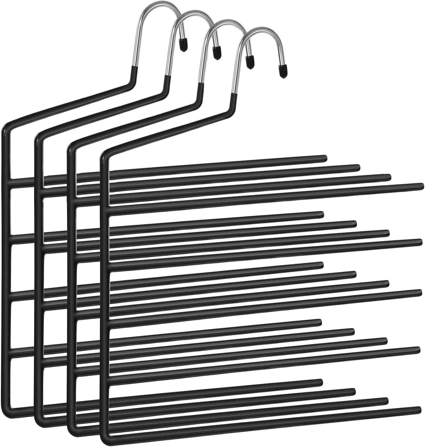 Songmics Σετ με 4 Κρεμάστρες Παντελονιών - Black - CRI034B02