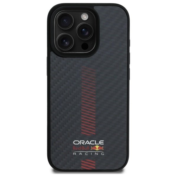 Red Bull iPhone 16 Pro Max - Carbon Fiber Power Bar - MagSafe Σκληρή Θήκη με Πλαίσιο Σιλικόνης - Black - RBHMP16X24CFGSMK