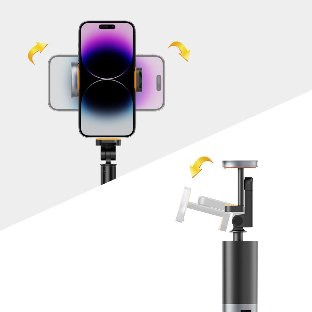 Tech - Protect L08S Ασύρματο Selfie Stick με Τρίποδο με Εύκαμπτα Πόδια και Τηλεχειριστήριο Bluetooth - Black