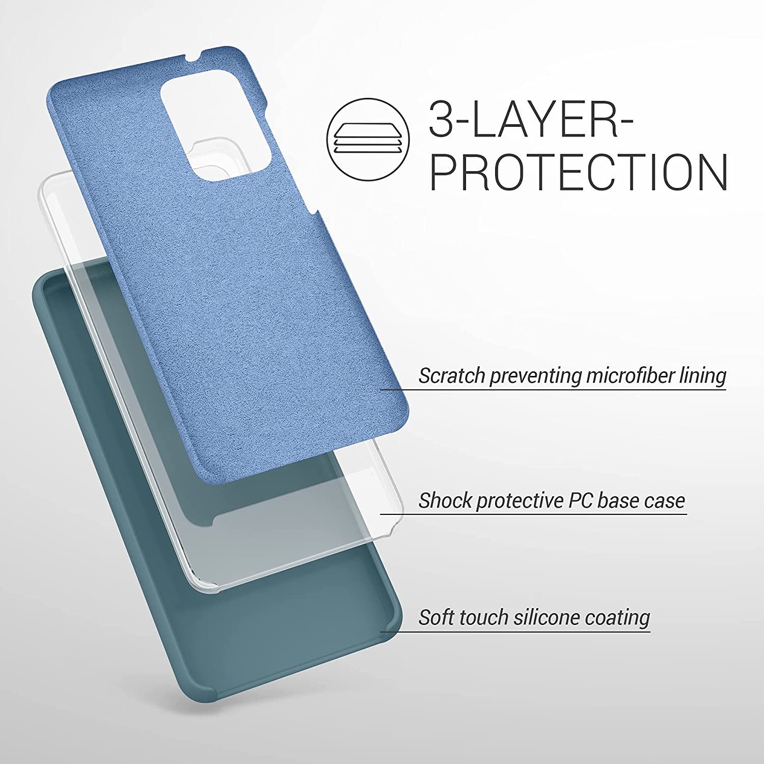 KW Samsung Galaxy A52 / A52 5G / A52s 5G Θήκη Σιλικόνης Rubber TPU - Stone Blue - 54347.206